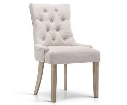 Dining Chair French Provincial Turfed Classic Decor Beige or Grey