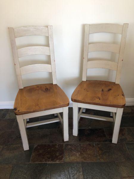 2 x Rustic Farmhouse Shabby Chairs