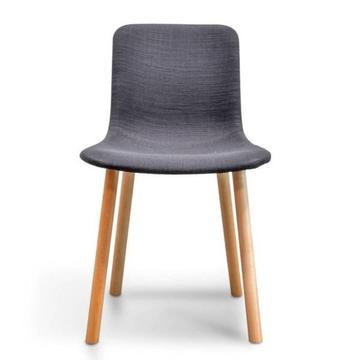 DISPLAY- Replica Jasper Morrison Hal Grey Fabric Chair - Walnut