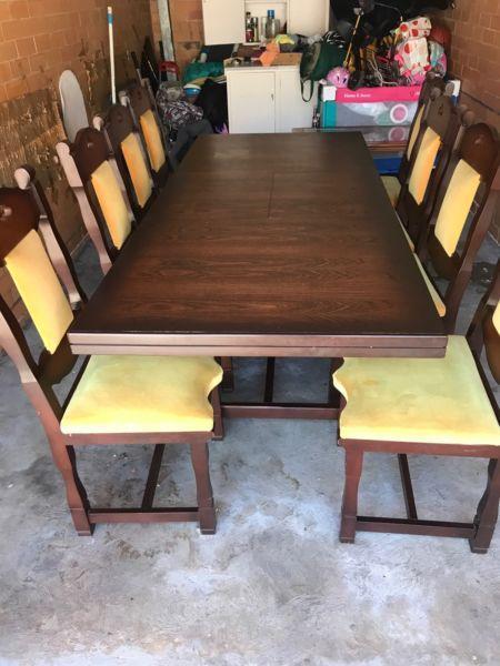 Dining table, 8 chairs and coffee table and tv unit
