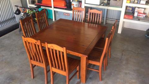 8 piece Rosewood solid timer dining set