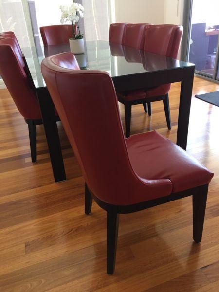 Adriatic Furniture Red Leather Dining Chairs