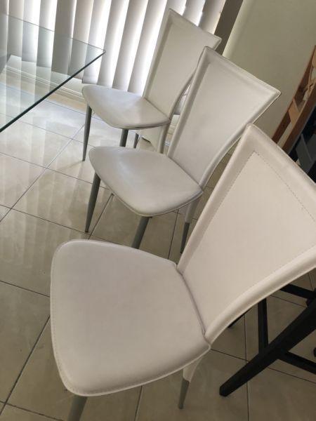 White 8 dining chairs