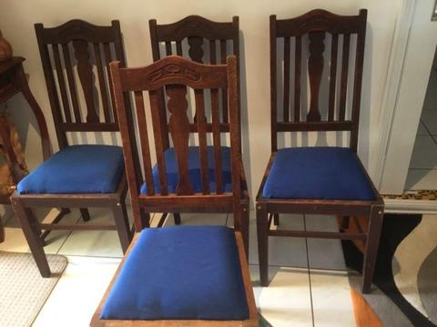 Silky oak dining chairs