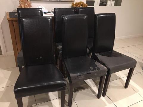 Freedom Leather Dining Chairs x 6