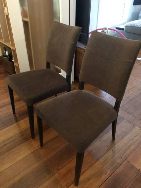 Fabric dining chairs x6