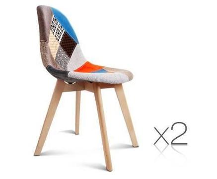 FREE MEL DEL-2x Replica Eames ABS Seat Dining Chairs Fabric