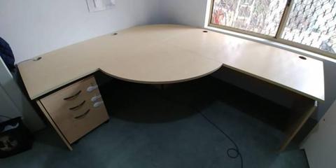 Office Corner Desk and Office Drawer and Chair with Footrest