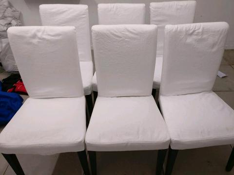 6 white henriksdal chairs