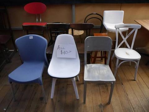 $40 EACH Ex-Display & Sample Chairs / Stools. Clearance Sale