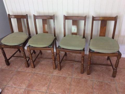 Vintage solid timber dining chairs