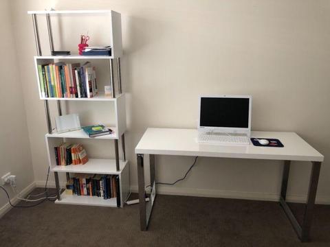 Office desk and shelf