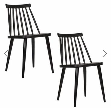 6 new black dining chairs