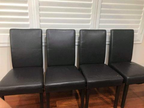 8 x Used Brown Leather Dining Chairs