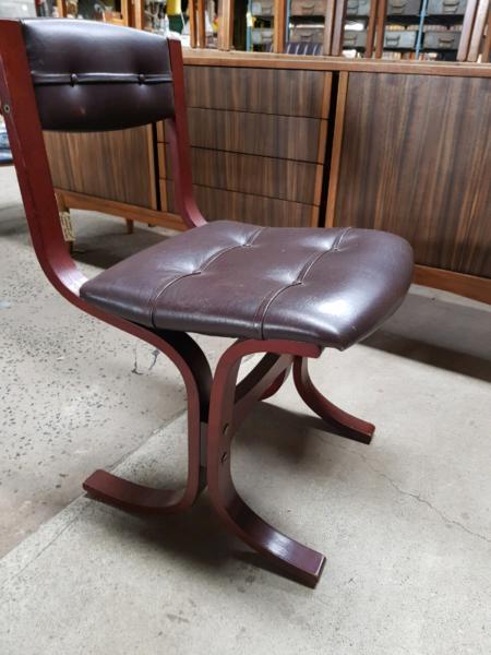 Mid century Danish Deluxe leather dining chairs x4