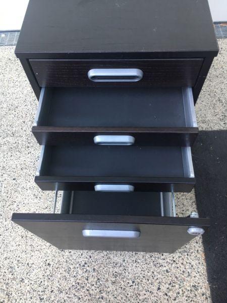 Combination lockable office desk filing cabinet drawers rollable