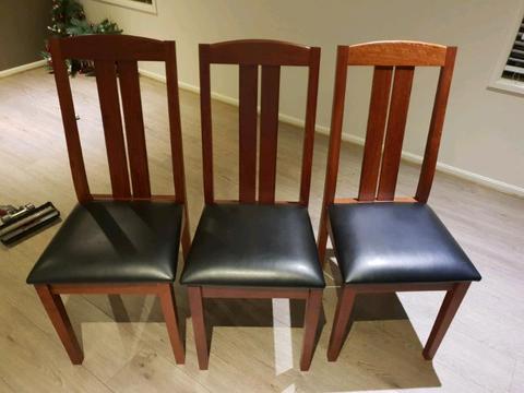 6 timber dinning chairs