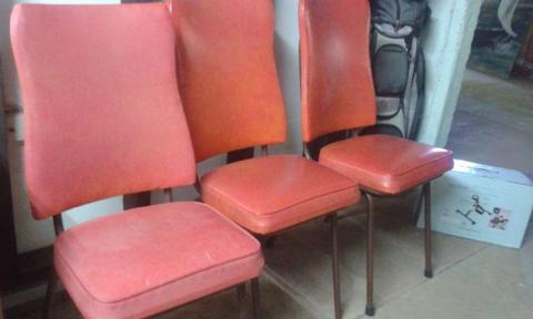 Retro chairs, set of 4. Seventies Orange. Wow!