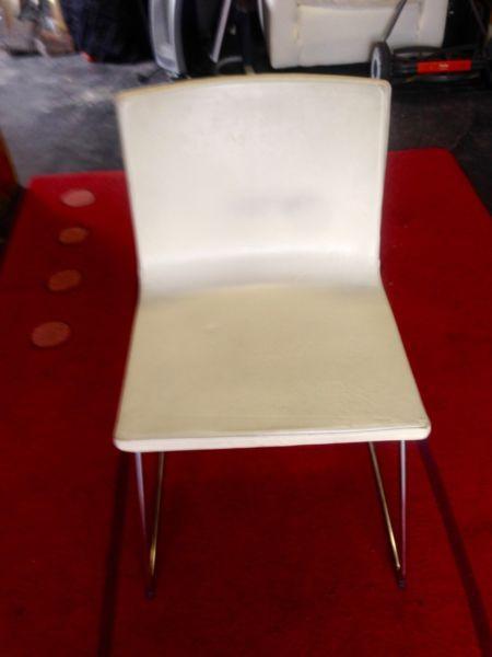 3 X White Leather Chair CHEAP