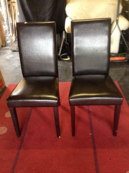 2 X Quality Brown Leather Chairs