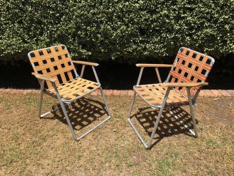 Vintage foldable deck chairs
