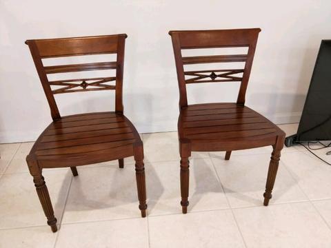 Timber carver dining chairs