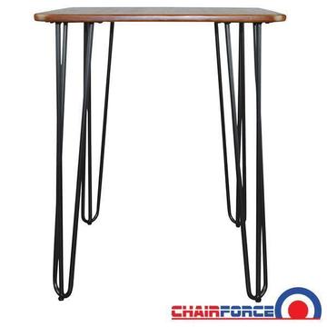 Solid Hairpin Table With Chestnut Top - 60 x 60cm