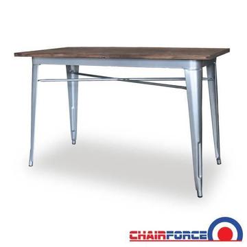 Solid Timber Tops Replica Tolix Dining Table - 120 x 60cm