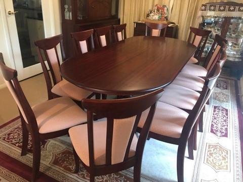 Solid Wood Dining Table with 12 Chairs *PERFECT CONDITION*