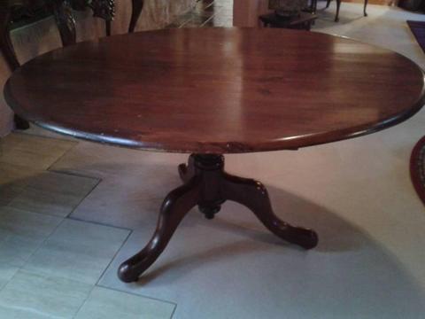 Antique cedar carved cabriole dining table - price reduced