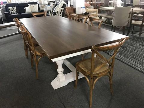 Brampton Noosa Dining Table with 8 Cross Back Chairs in Natural