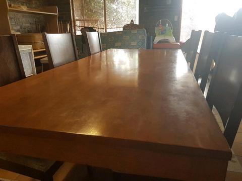 10 SEATER DINING TABLE AND CHAIRS