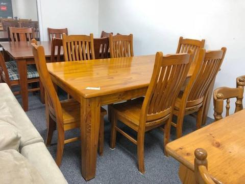 TODAY DELIVERY GOOD CONDITION 7 pcs WOODEN dining table set