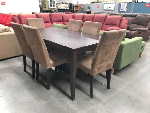 TODAY DELIVERY 7 pcs MODERN CHOCOLATE dining table and chairs