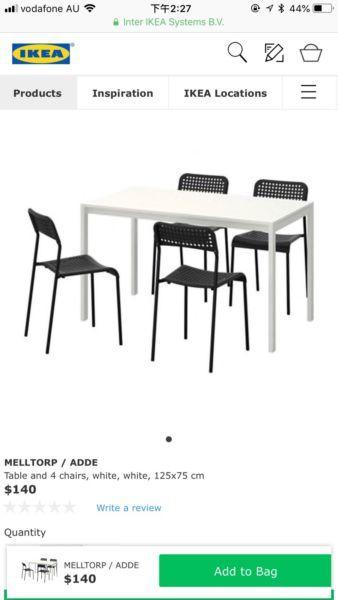 IKEA Black Dinning table set
