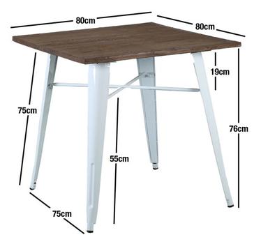 Replica Tolix Medium Dining Table - Stylish Oak Top