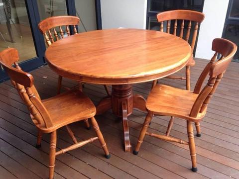 Wooden Table and 4 chairs