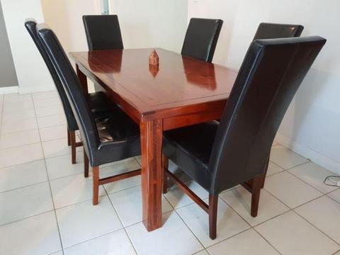 Wooden hand carved dining table