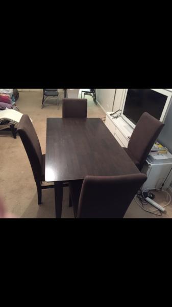 Wood/timber Dining table including 4 chairs for sale