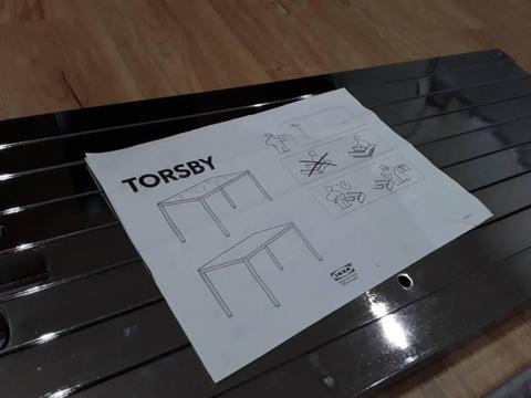 Ikea Torsby table frosted glass top
