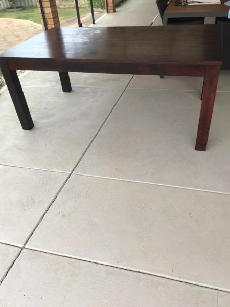 Freedom Furniture Dining Table and 8 Chairs Chocolate