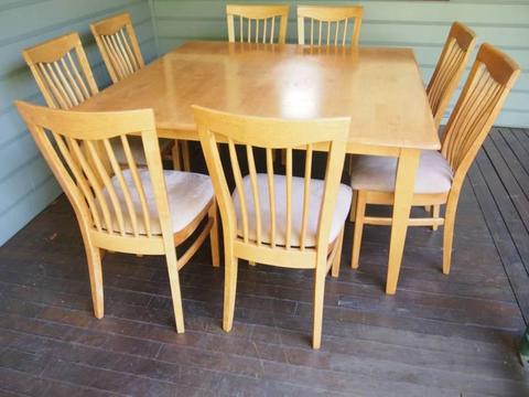 dining table and 8 chairs