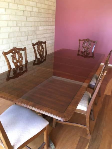 Rosewood Dining Room Table and Chair Set
