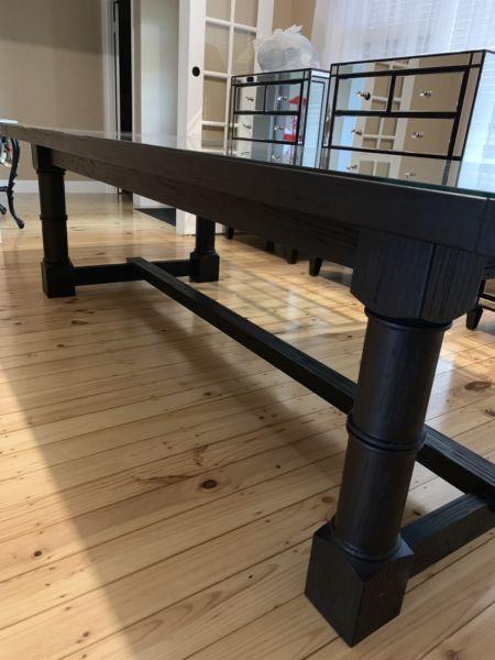*AS NEW* black timber dining table