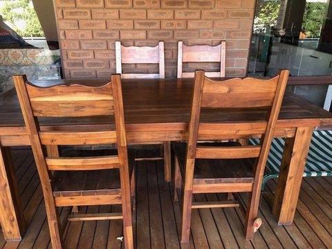 Solid Timber 8 Seat Dining Setting