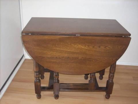 Gateleg Dining Table & 4 Chairs - English Oak