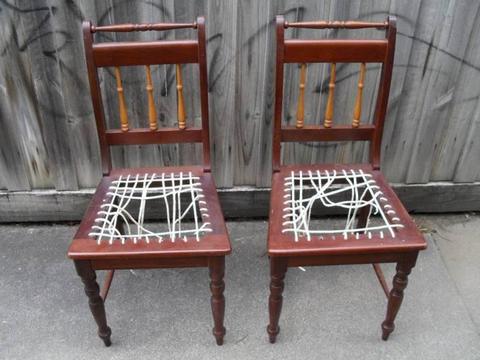 Pair of Wooden Antique Style Chairs