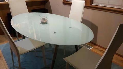 Glass Oval dining Table