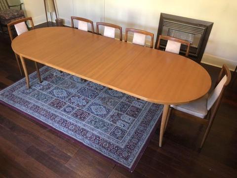 Parker double extendable mid century dining table