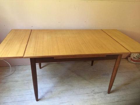 Retro vintage Parker style teak table 6 chairs. Together or separate